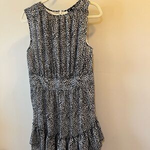 Express Girls Black and White Animal Print Ruffle Dress